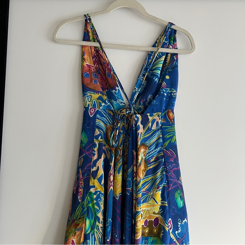 FARM Rio Blue Sea Life Sleeveless Maxi Dress Size Medium NWT - Picture 11 of 16